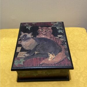 Cat Box with Lid ( 8”x9”). Really nice. Never Used